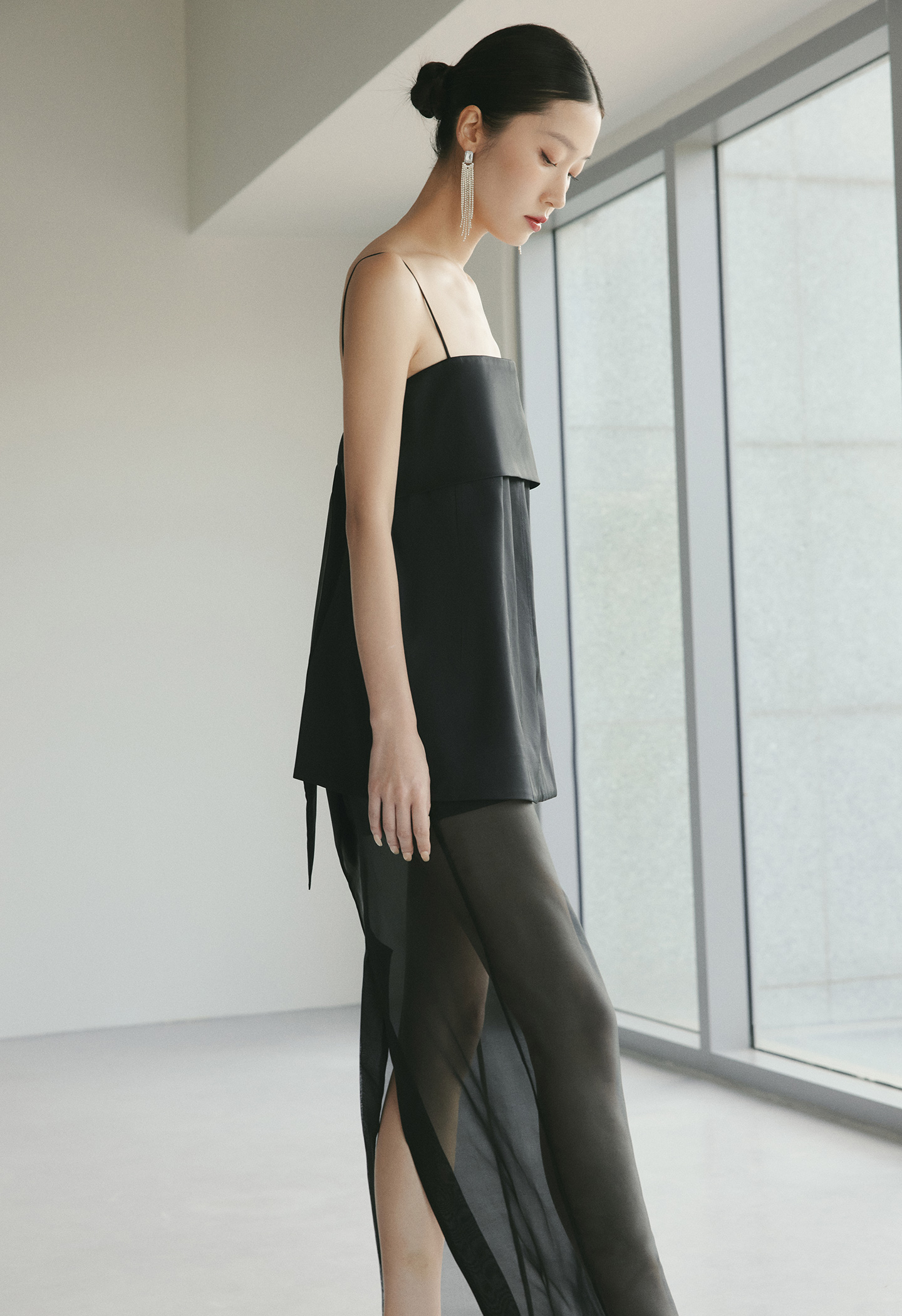 Maia Organza Skirt in Black