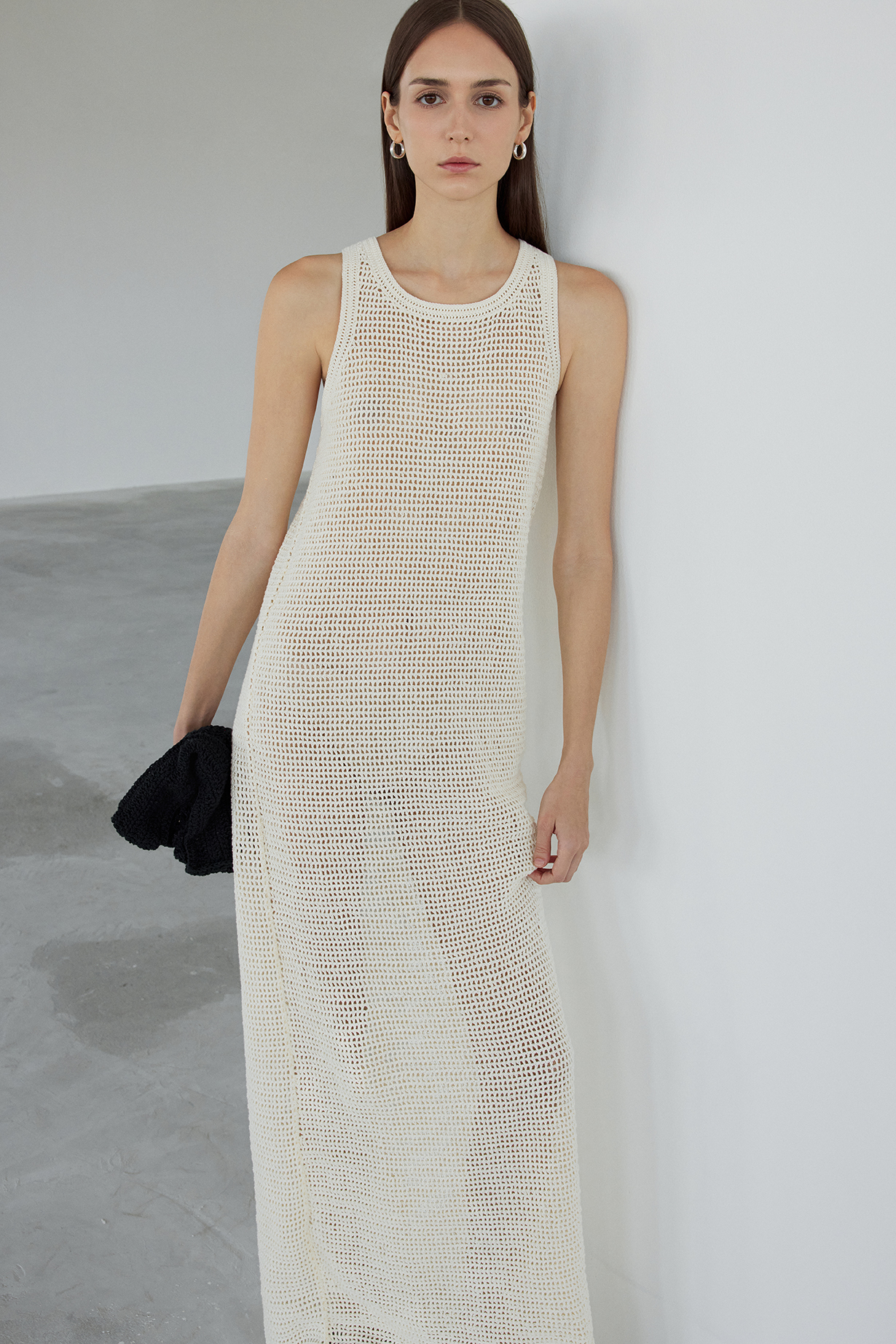 Dasha Crochet Dress in Ivory