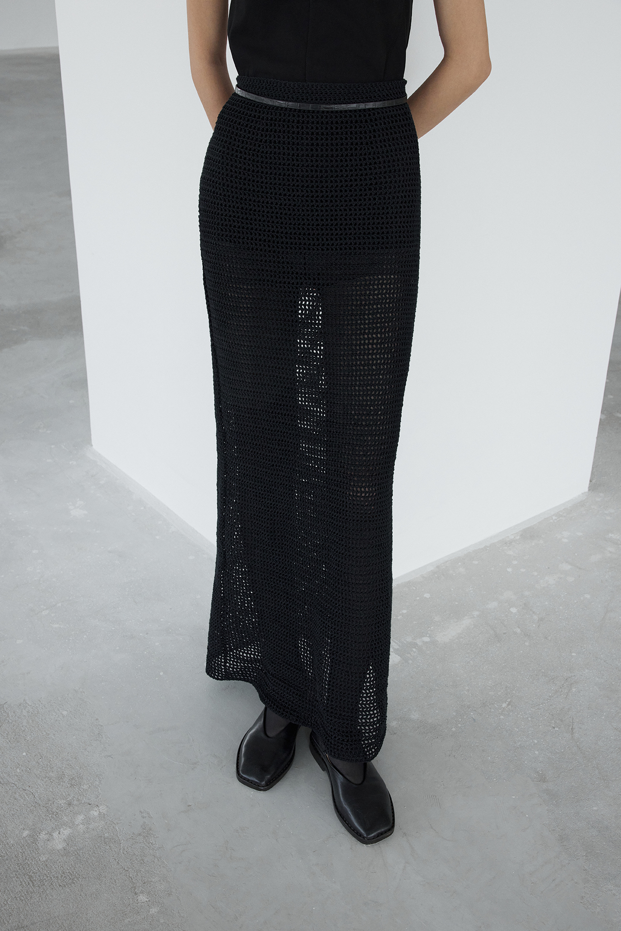 Dasha Crochet Skirt in Black
