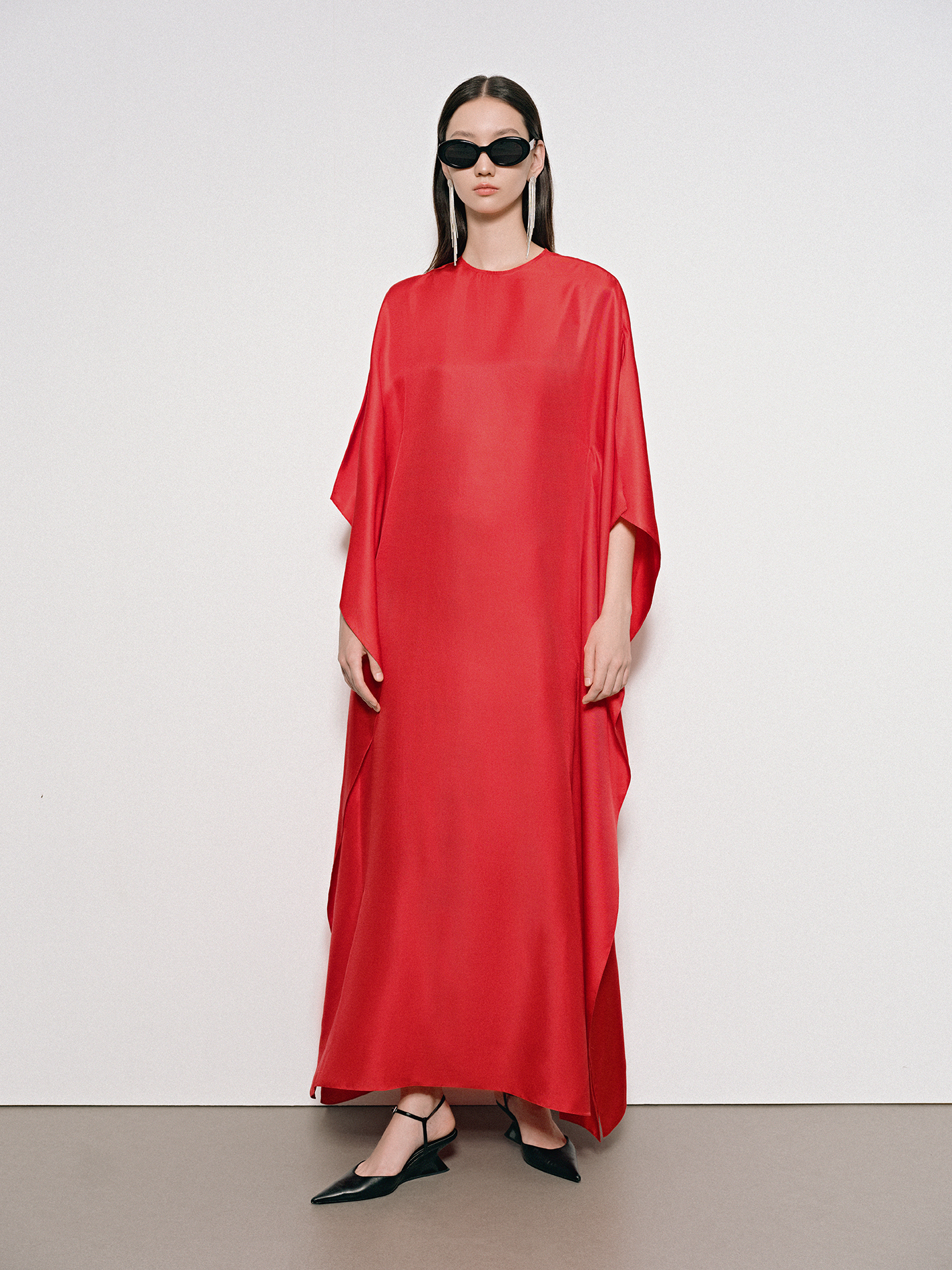 Josette Silk Dress in Red