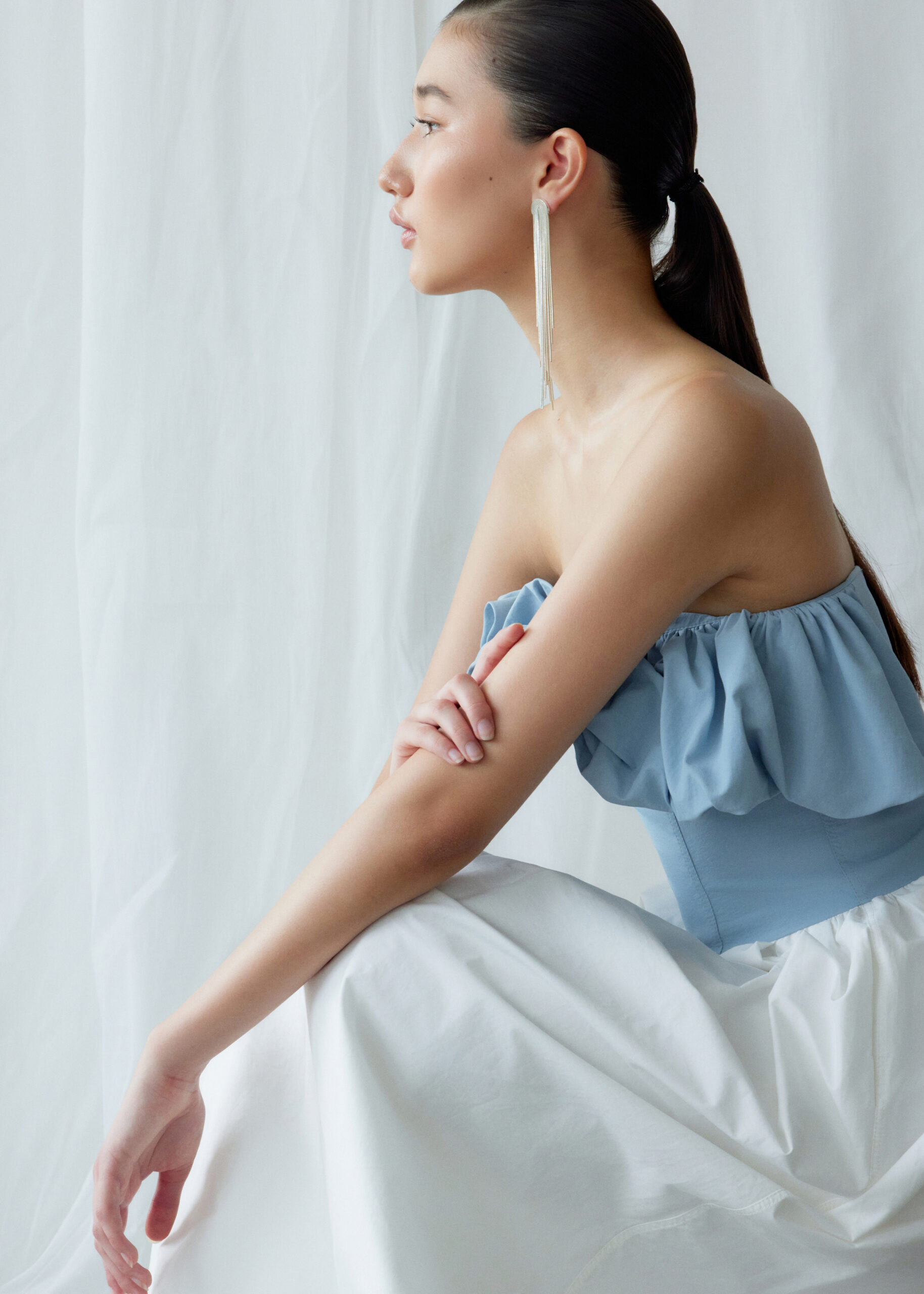 Gianna Dress in Blue & White