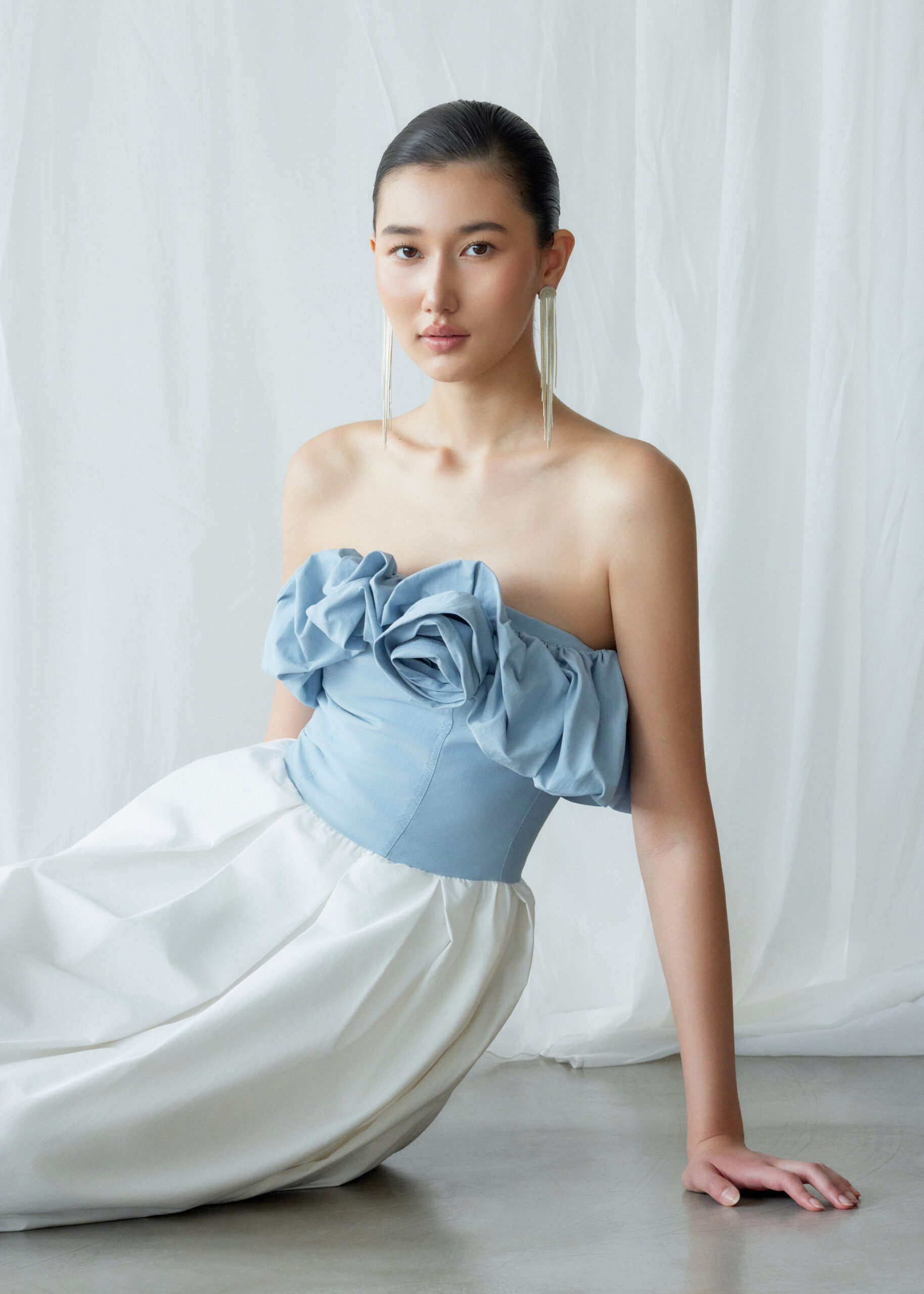 Gianna Dress in Blue & White
